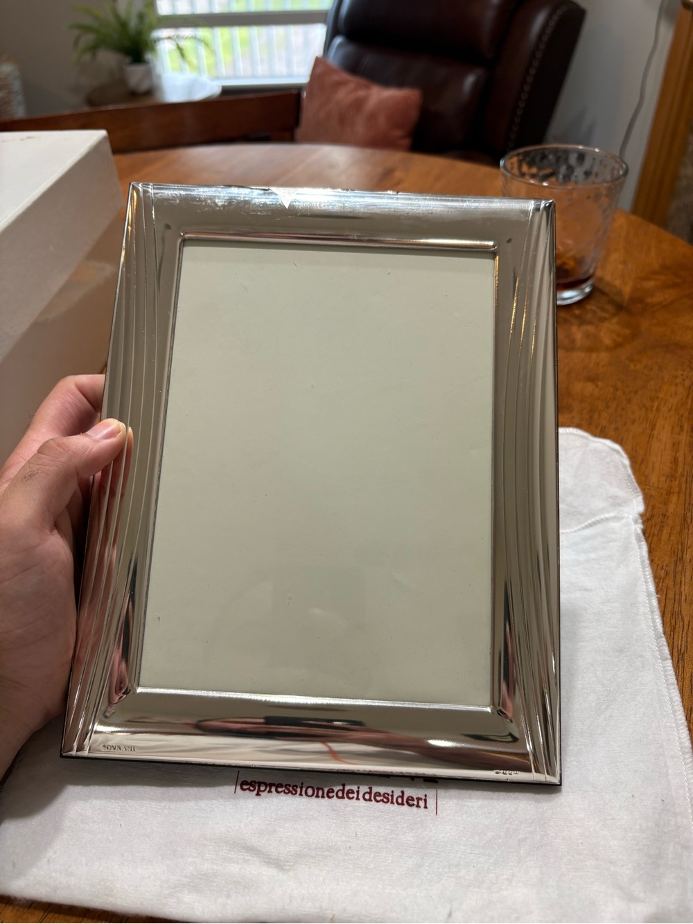 Sterling silver Sovrani picture frame, crafted in Italy
